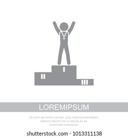 Athlete, sportsman on a pedestal icon. Winner icon