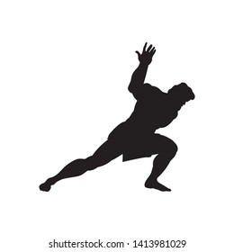 Athlete sportsman silhouette strong male. Vector illustration.