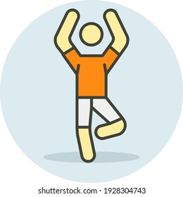 Athlete standing posture Concept Vector color line Icon Design, Gym Fitness symbol on white background, Workout exercise equipment stock illustration
