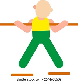 Atleta con palo, ilustración, vector sobre fondo blanco.