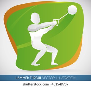 Athlete swinging in a Hammer thrower competition, ready to launch farthest and make a new record in sports event.