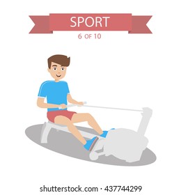 Athlete swings back in the simulator
