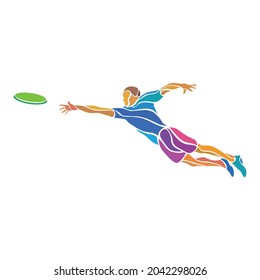 Athlete Throwing Flying Disc. Ultimate Game Player.