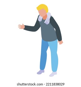 Athlete trainer icon isometric vector. Fitness gym. Exercise instructor