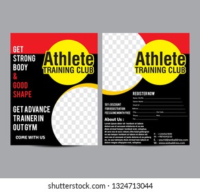 Athlete Training Club or Fitness Flyer template vector illustration 