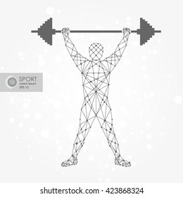 athlete. vector graphics composed of particles