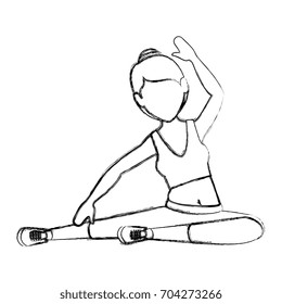 Athlete woman doing exercise