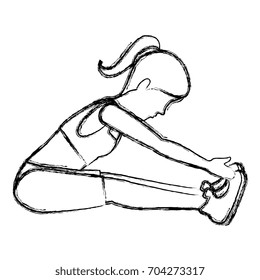 Athlete woman doing exercise