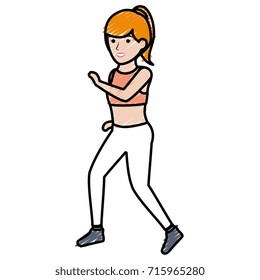 Athlete woman doing exercise