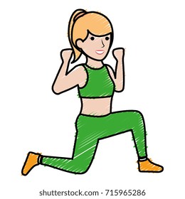 Athlete woman doing exercise
