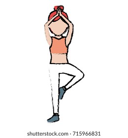 Athlete woman doing exercise