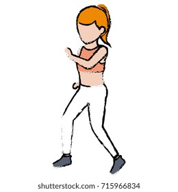 Athlete woman doing exercise