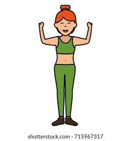 Athlete woman doing exercise