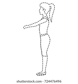 Athlete woman doing exercise