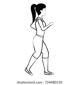 Athlete woman doing exercise