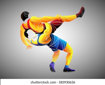 athlete Wrestling. wrestling logo icon vector isolated. Greco-Roman wrestling