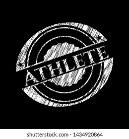 Athlete written on a blackboard. Vector Illustration. Detailed.