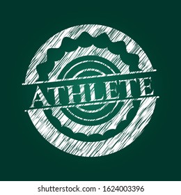 Athlete written on a chalkboard. Vector Illustration. Detailed.