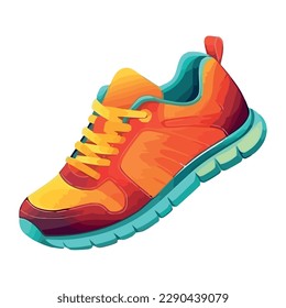Athlete yellow sports shoe icon
