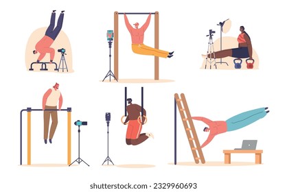 Athletes Bloggers Characters Record Calisthenics Exercises On Camera, Capturing Impressive Feats Of Strength