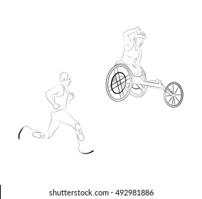 athletes with disabilities. vector illustration