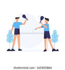 Athletes exercise every morning to maintain a healthy body vector illustration, suitable for landing page, ui, website, mobile app, editorial, poster, flyer, article, and banner