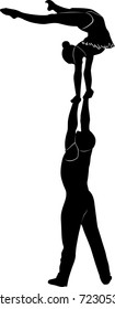 athletes gymnasts acrobats vector isolated