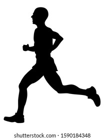 Athletes on running race. Isolated on white background