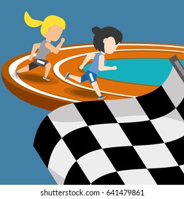 athletes running in competition championship around track
