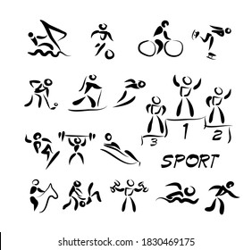 Athletes symbols. Sport icons. Vector illustration