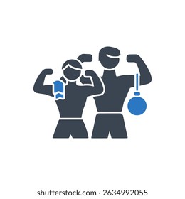 Athletes Training Competition Icon Isolated On White Background