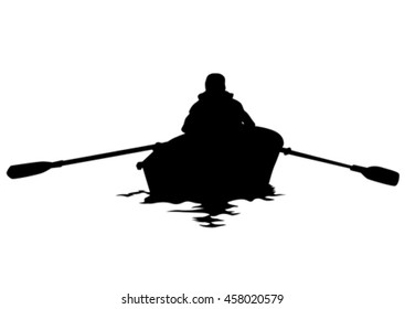 Athletes whit kayak on white background
