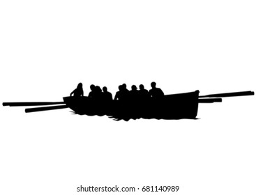 Athletes whit kayak on white background