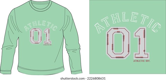 ATHLETIC 07 t shirt graphic design vector illustration \
