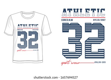 athletische 32 Typografie für Print-T-Shirt 