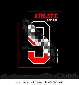 athletic 9 design typography vector illustration for print
