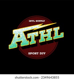 athletic abstract slogan simple vintage vector