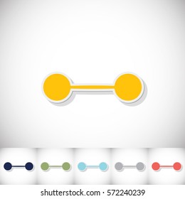 Athletic barbell. Flat sticker with shadow on white background. Vector illustration