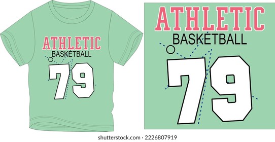 ATHLETIC BASKETBALL t shirt graphic design vector illustration \