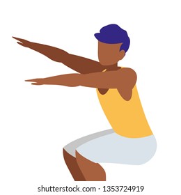 athletic black man practicing exercises