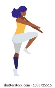 athletic black woman practicing exercises