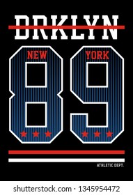 Athletic Brooklyn typography design for t shirt print and other uses, vector image