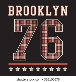 Athletic brooklyn typography, t-shirt graphics, vectors