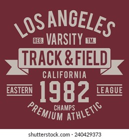 Athletic California sport typography, tee shirt graphics, vectors