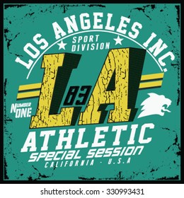 Athletic California sport typography, tee shirt graphics, vectors