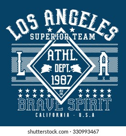 Athletic California sport typography, tee shirt graphics, vectors