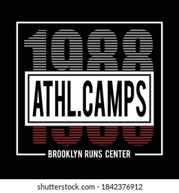 athletic camps 1988 design typography vector illustration for print