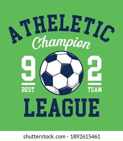 athletic champion league, soccer, football , sports graphic tees 