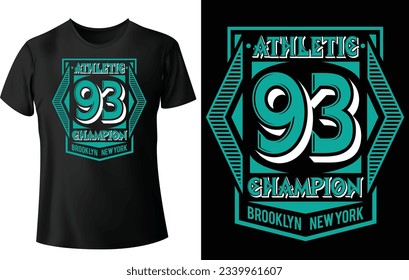 Athletic championship new york t shirt design concept