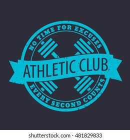 Athletic club round emblem, logo, badge
